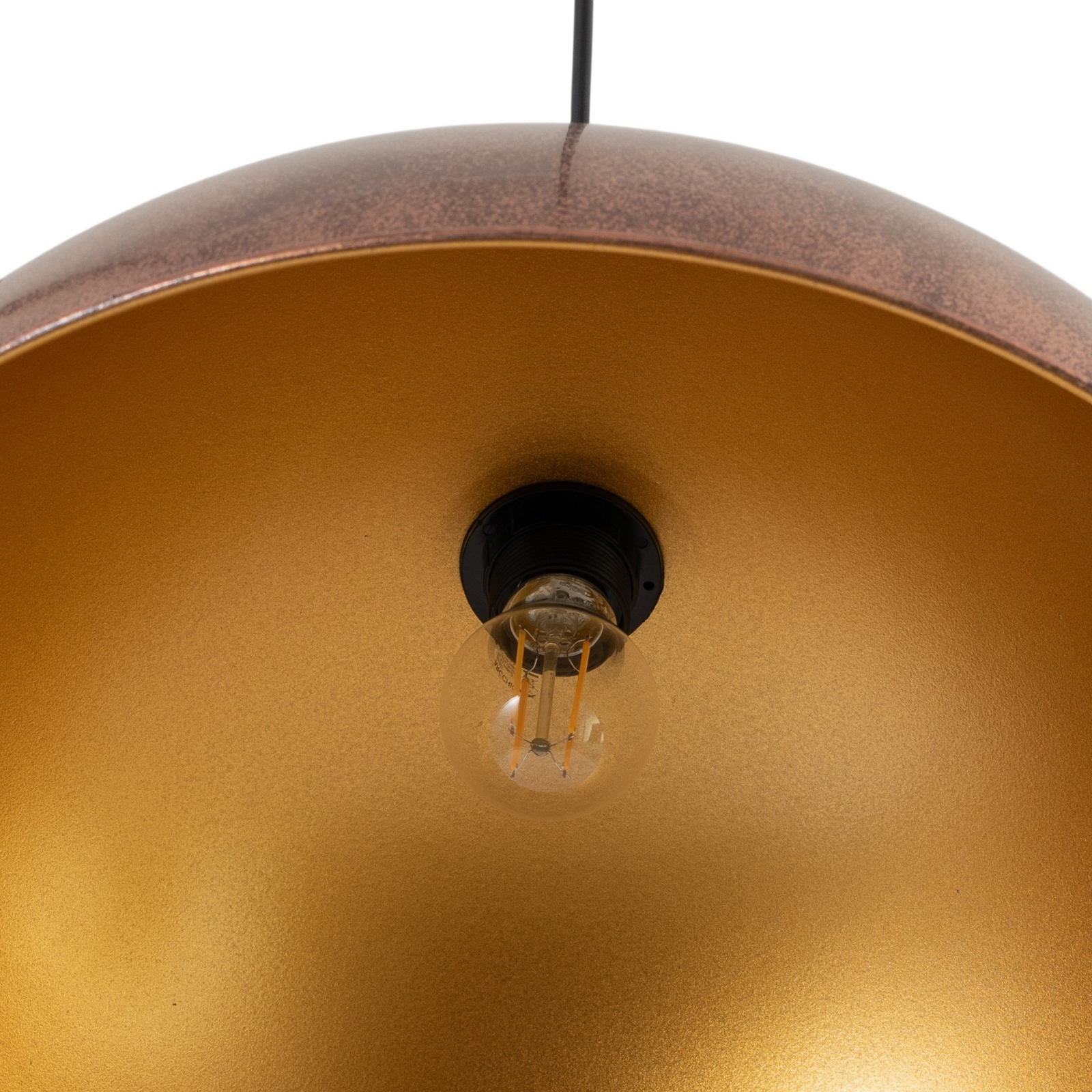 Casimir pendant light, burnished copper, Ø 50 cm, metal, E27