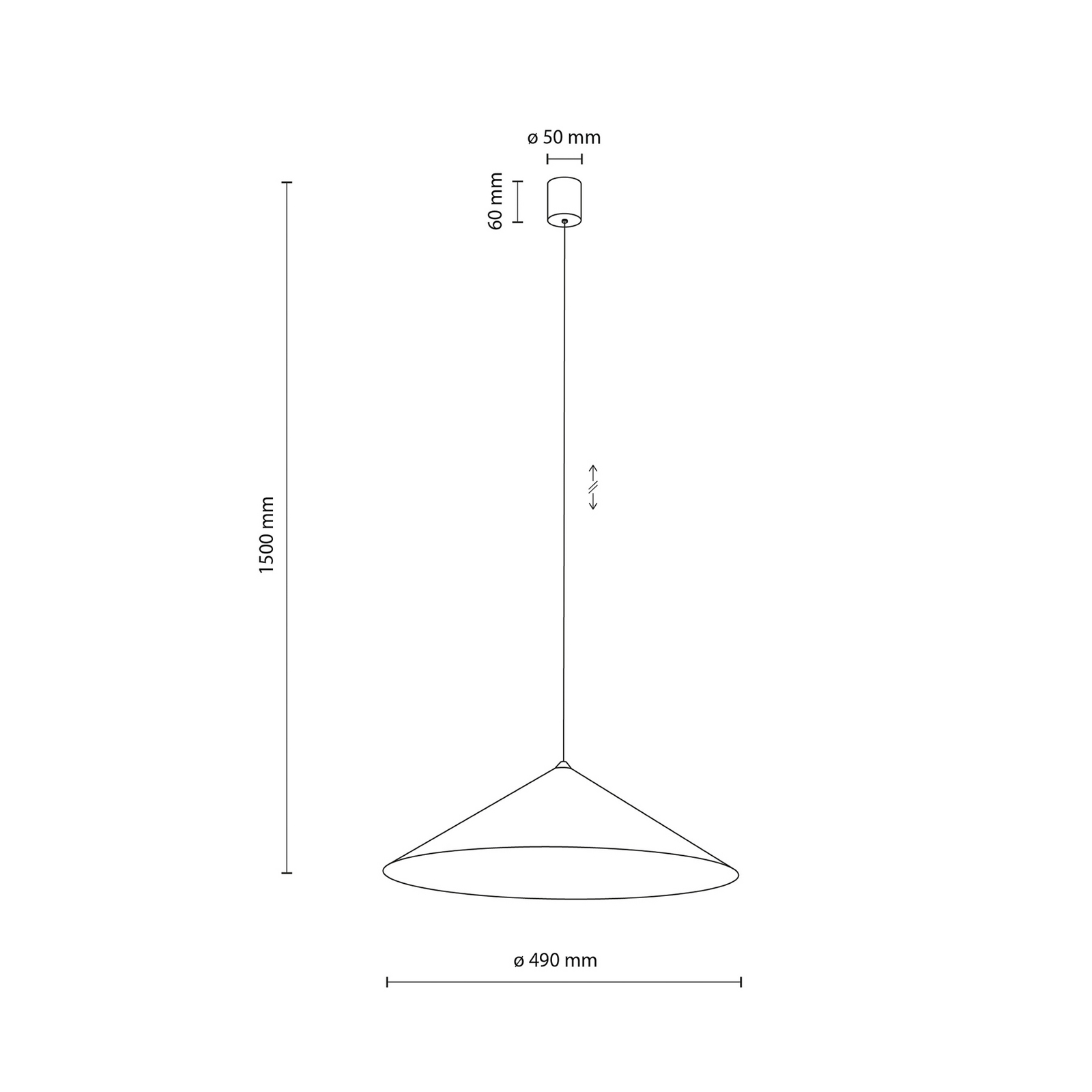 Suspension Lume XL, marron, métal, Ø 49 cm, GX53