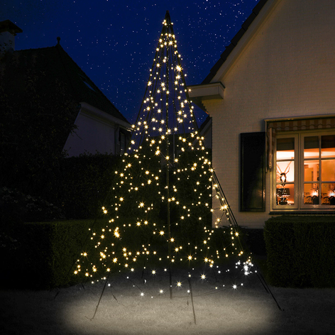 Fairybell juletre med mast, 3 m, blinkende