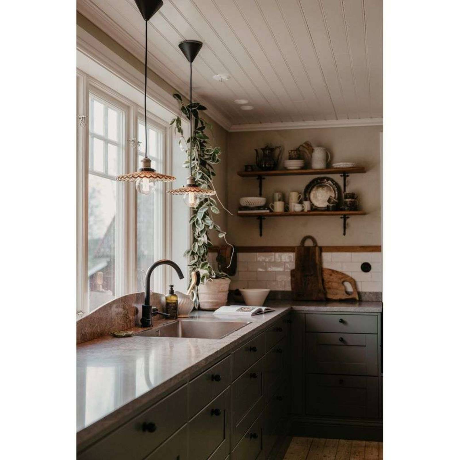 Globen Lighting Pendelleuchte COBBLER, braun, Ø 25 cm günstig online kaufen