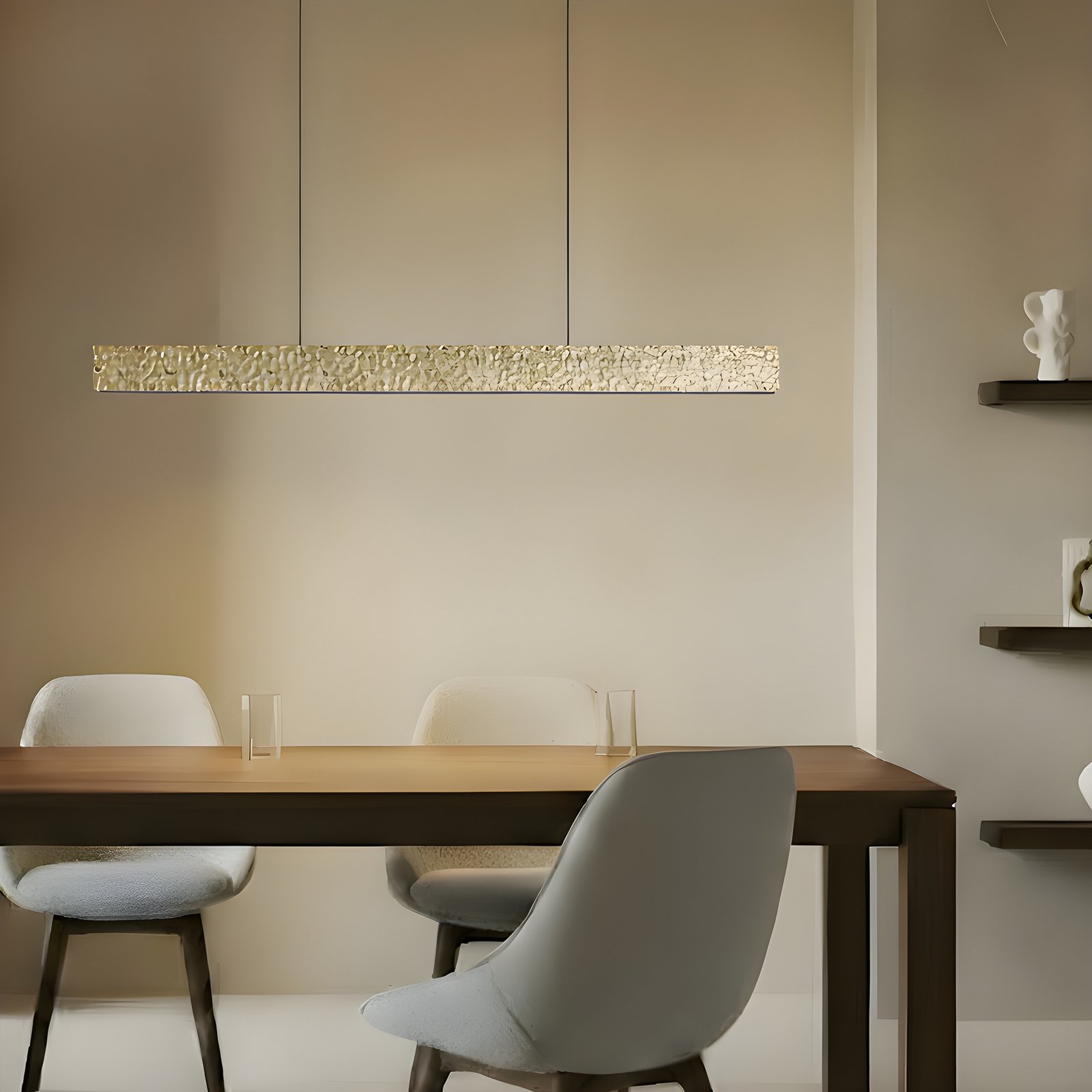 Nivara LED hanglamp 117 cm metaal goud - Lucande Nivara LED hanglamp 117 cm metaal goud - Lucande