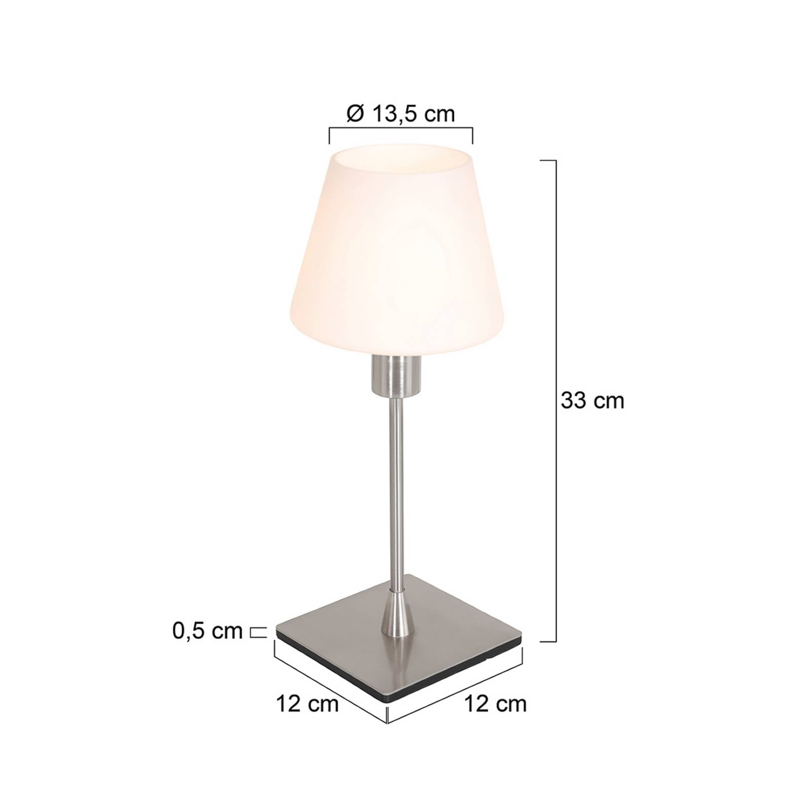 Steinhauer Lampe à poser Ancilla, acier, hauteur 33 cm, métal, verre, E14