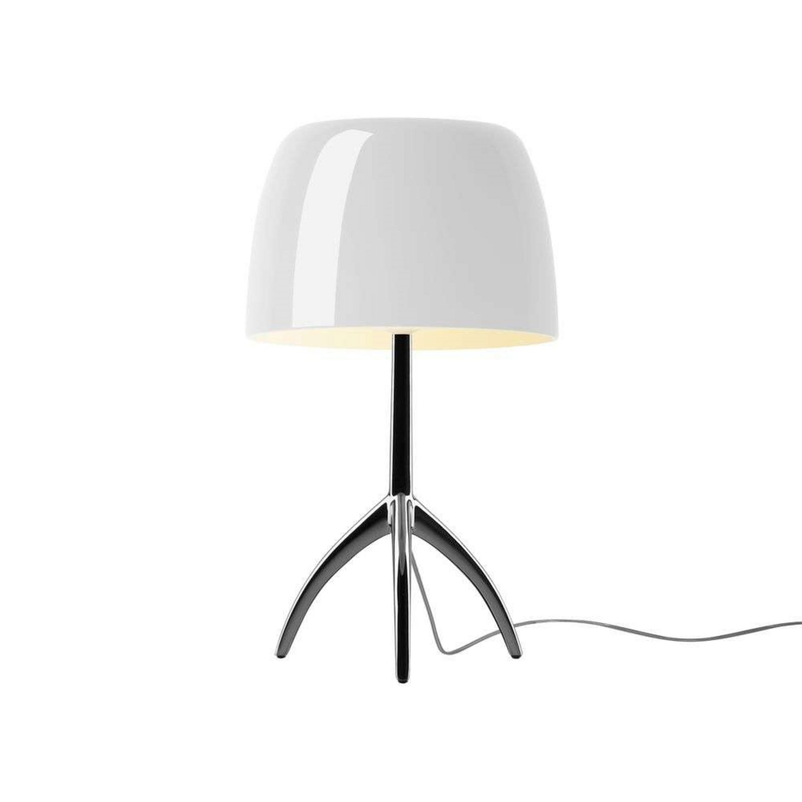 Lumiere Grande Lampă de Masă E27 Black Chrome/White - Foscarini