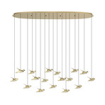 Paratebueno závěsné světlo mosazné 17-ramenné - EGLO Stars of Light