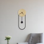 Sussy LED wall lamp with clock black/gold