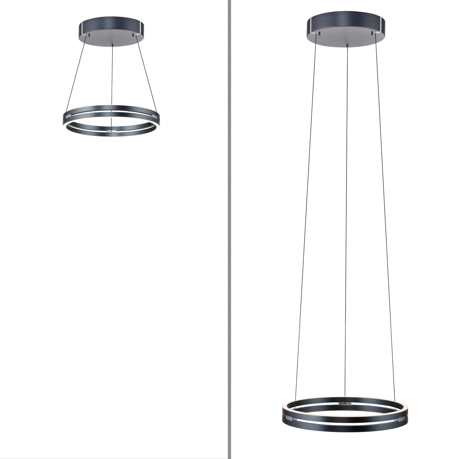 E-Loop LED-Hängelampe, mystic grey, Ø 50 cm, Alu, CCT - PURE E-Loop LED-Hängelampe, mystic grey, Ø 50 cm, Alu, CCT - PURE