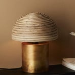 PR Home Lampe à poser Bess, rotin, hauteur 32 cm, forme champignon