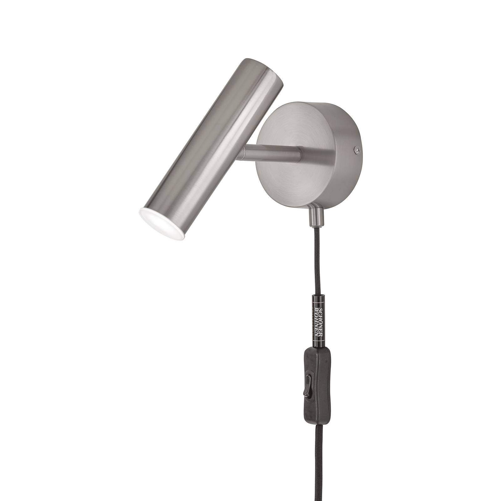 Schöner Wohnen Stina LED-vägglampan nickel dimbar