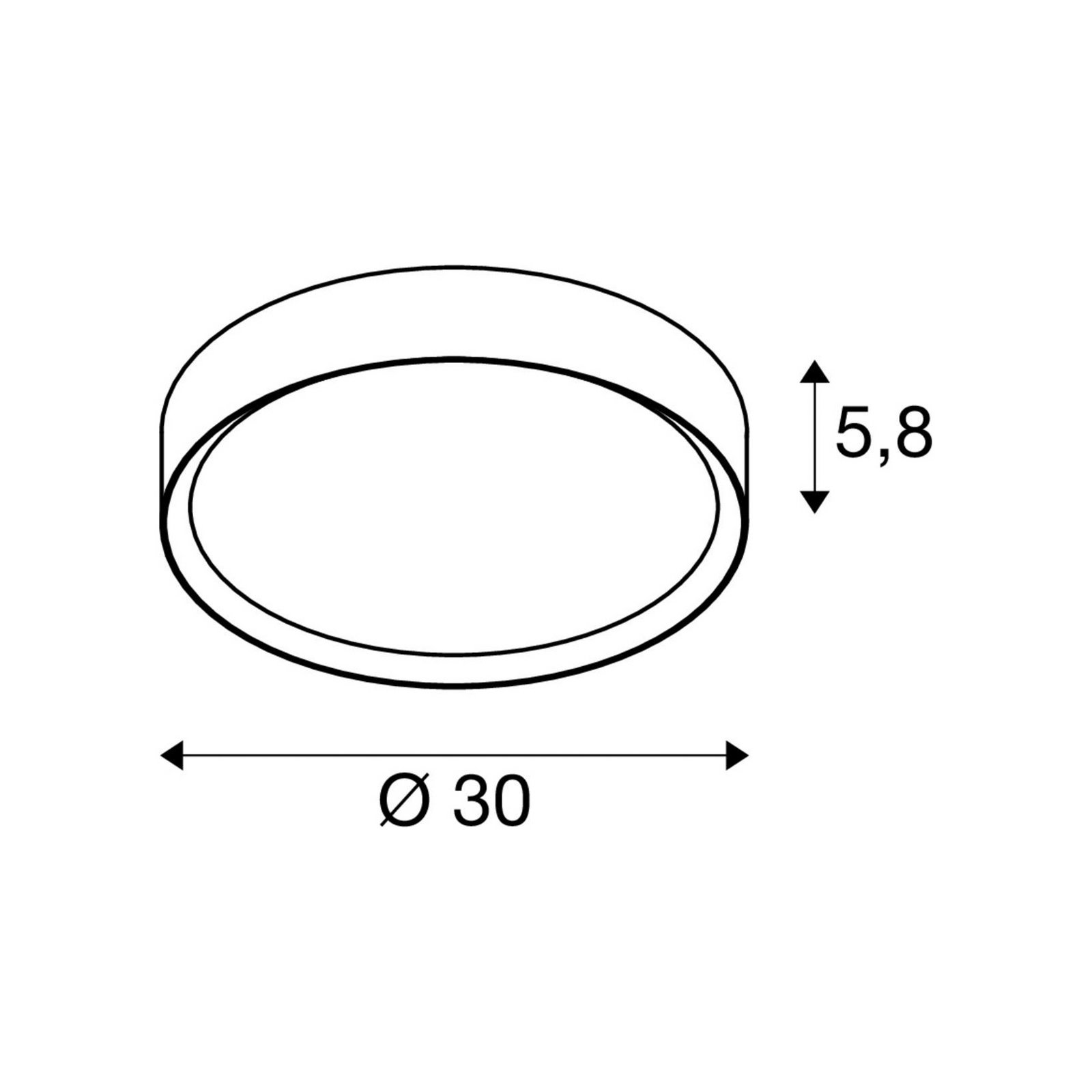 SLV LED-Deckenlampe Decona, Ø 30 cm, weiß, Metall, CCT