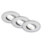 Luminaire encastrable LED Kulana A, chrome mat, 4000K, set de 3 pièces