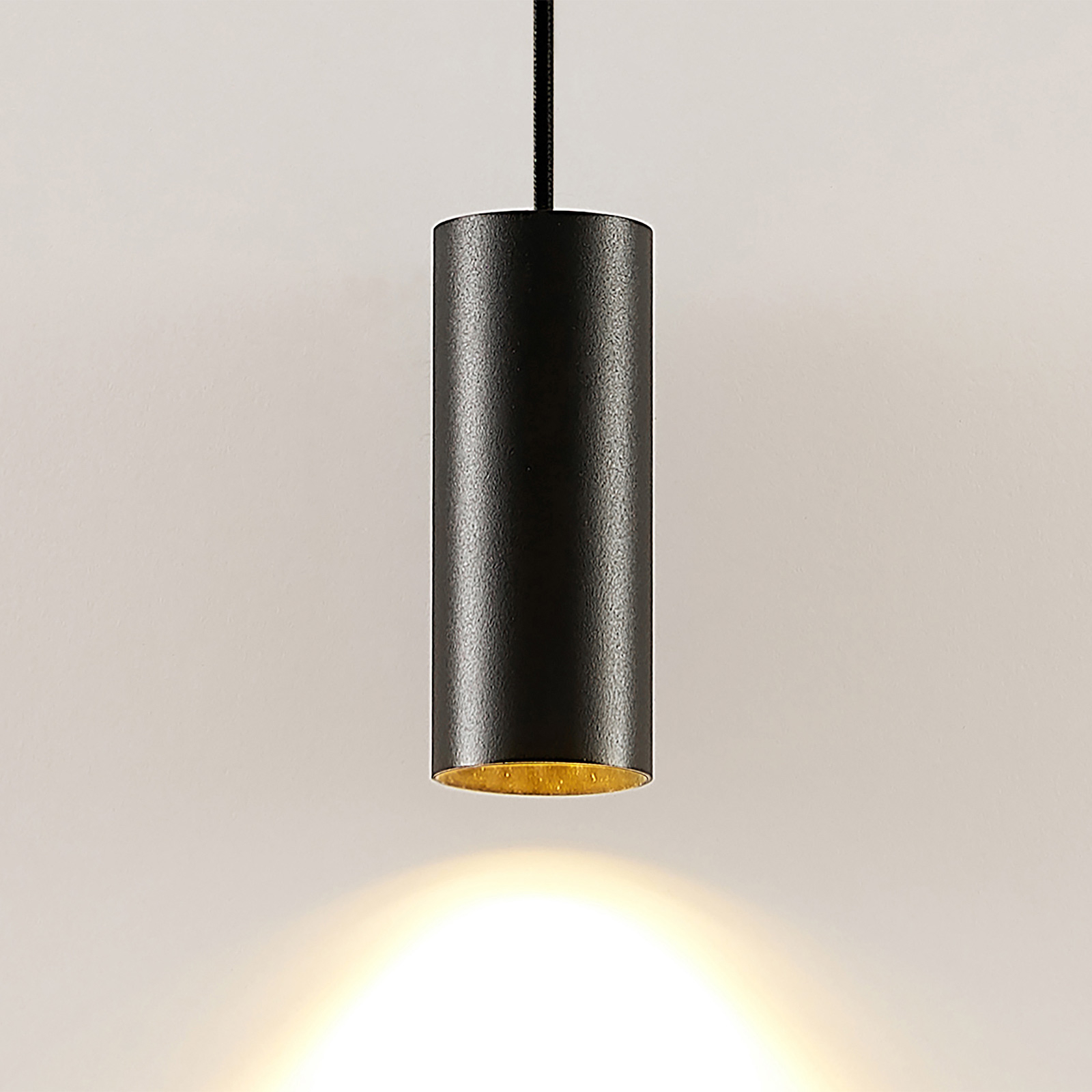 Arcchio Ejona hanglamp, hoogte 15 cm, zwart