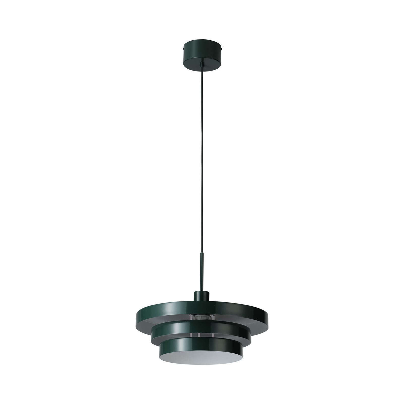 Lampă suspendată OSRAM Decor Layer, verde închis, Ø 40 cm, metal