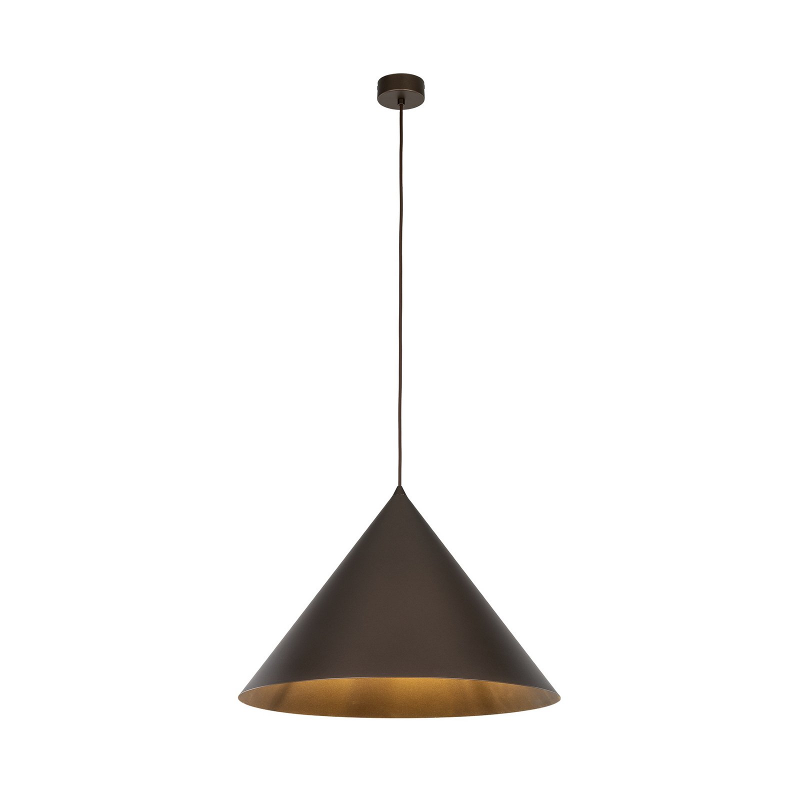 Cono pendant light, 1-bulb, Ø 50 cm, brown, E27