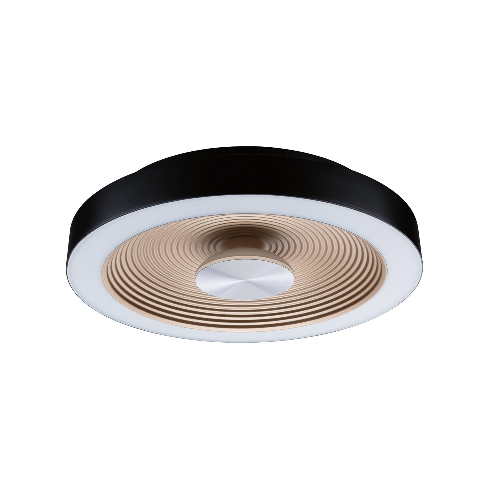 Plafoniera LED Paulmann Volea nero/oro Ø 32 cm IP44 dimmerabile