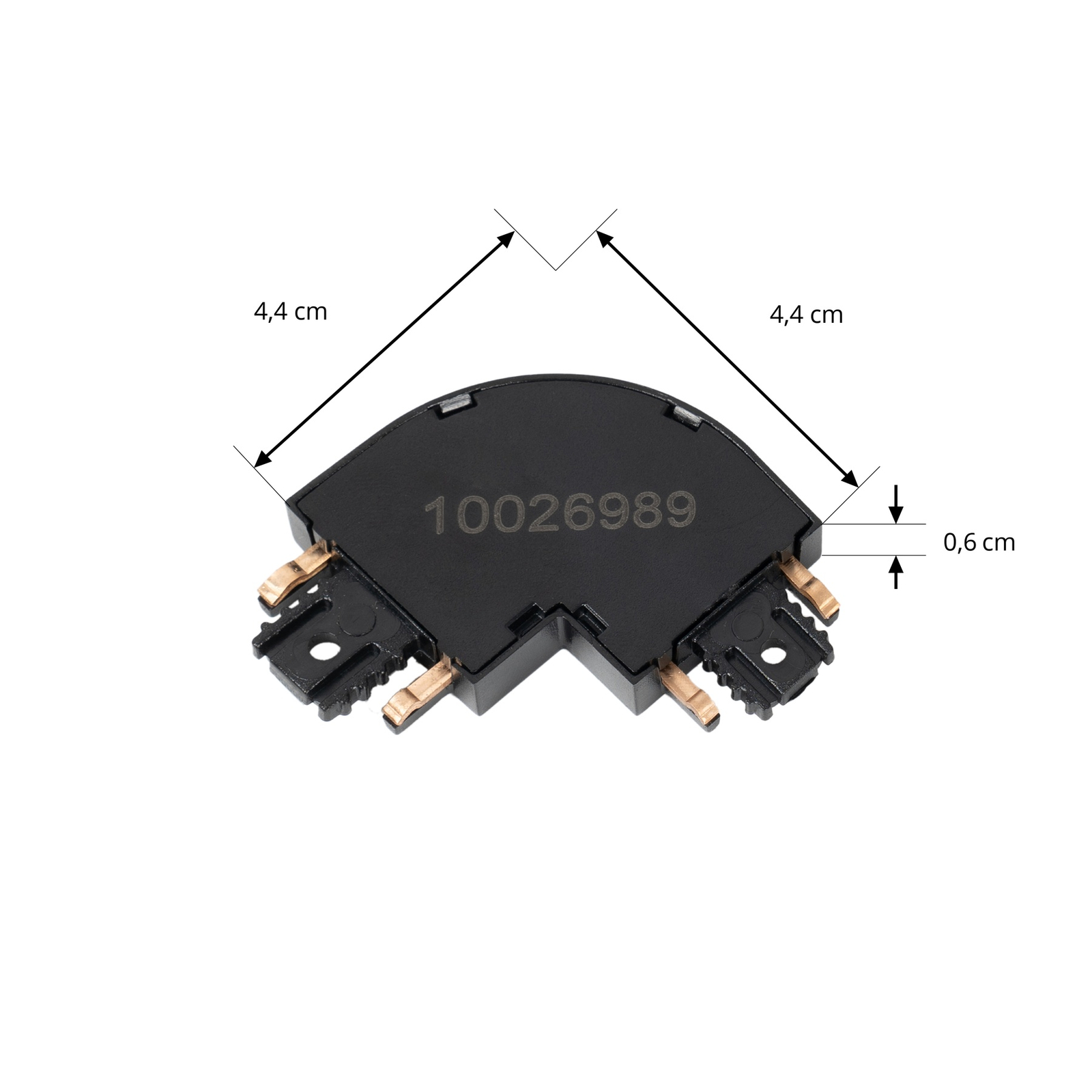 Lindby connecteur en L Lumaro, noir, 90°, arrondi, set de 2 pièces