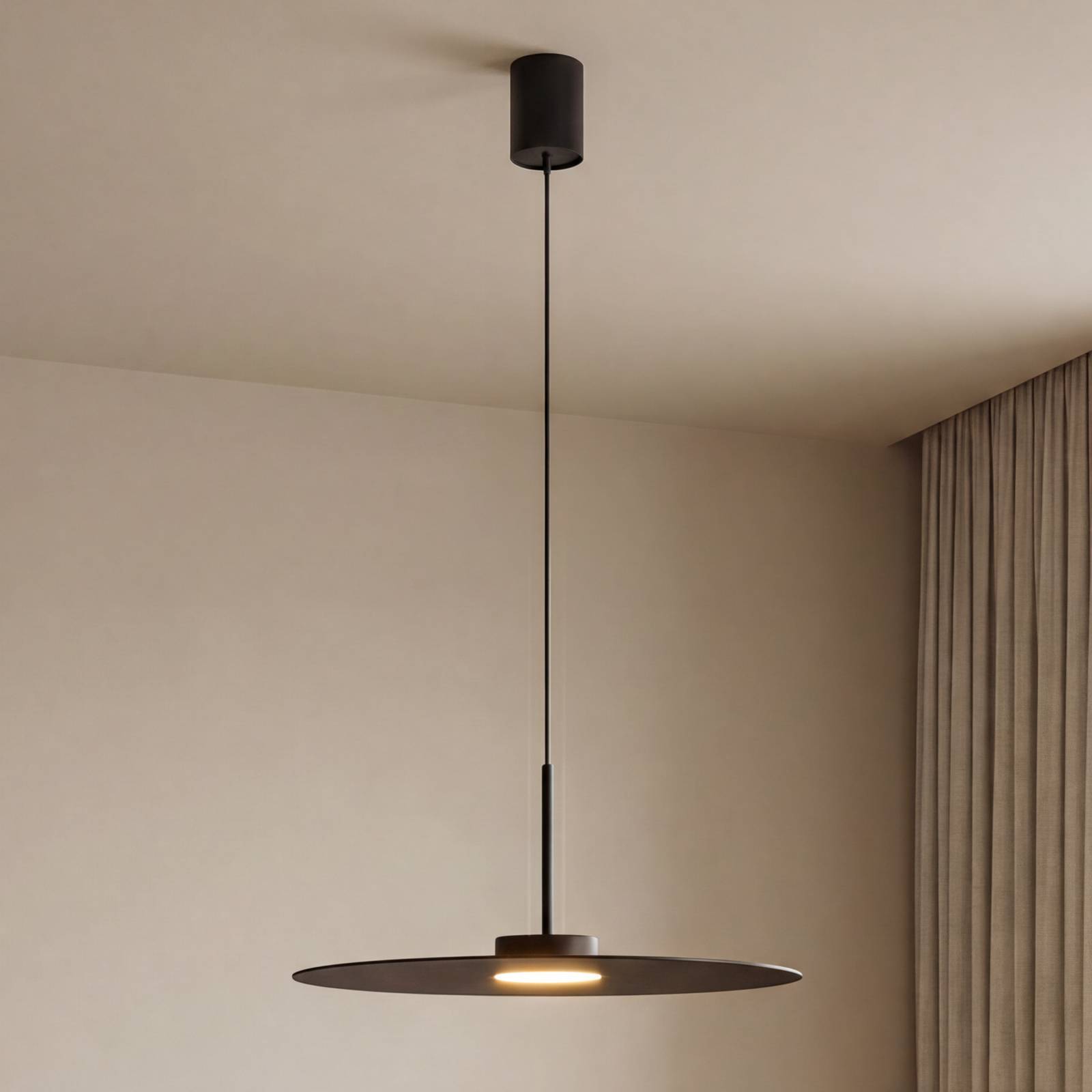 Hængelampe Simone, sort, stål, Ø 40 cm, GX53