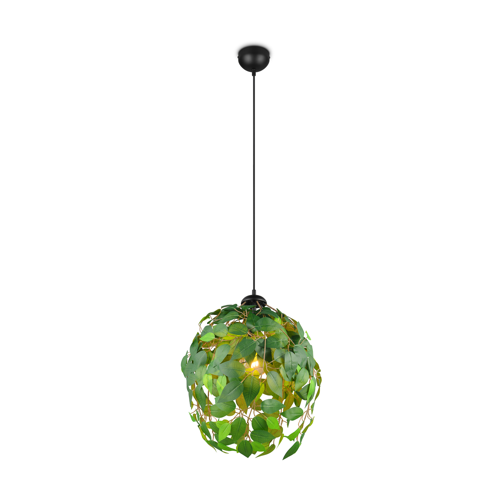 Lampada a sospensione Leavy, nero/verde, Ø 38 cm, a 1 luce, E27