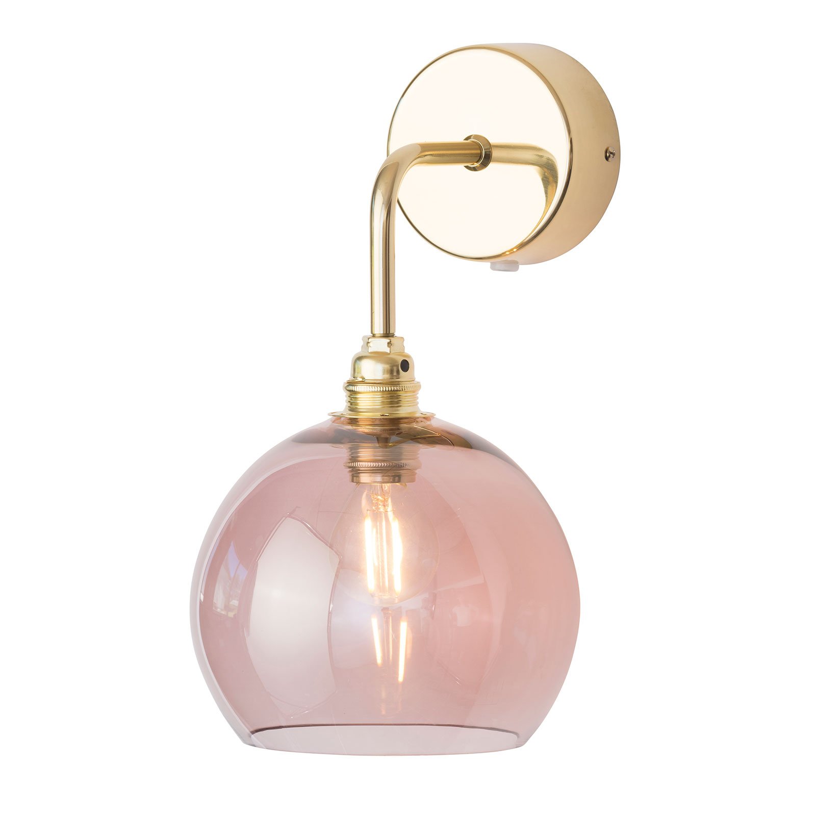 EBB & FLOW Rowan стенна лампа златен абажур розово-кафяв