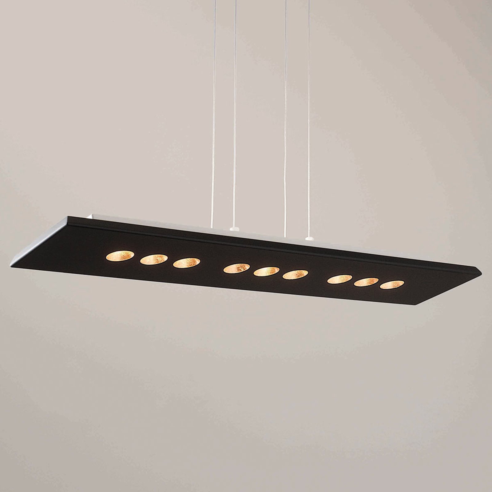 ICONE Confort LED rippvalgusti must ja kuldne