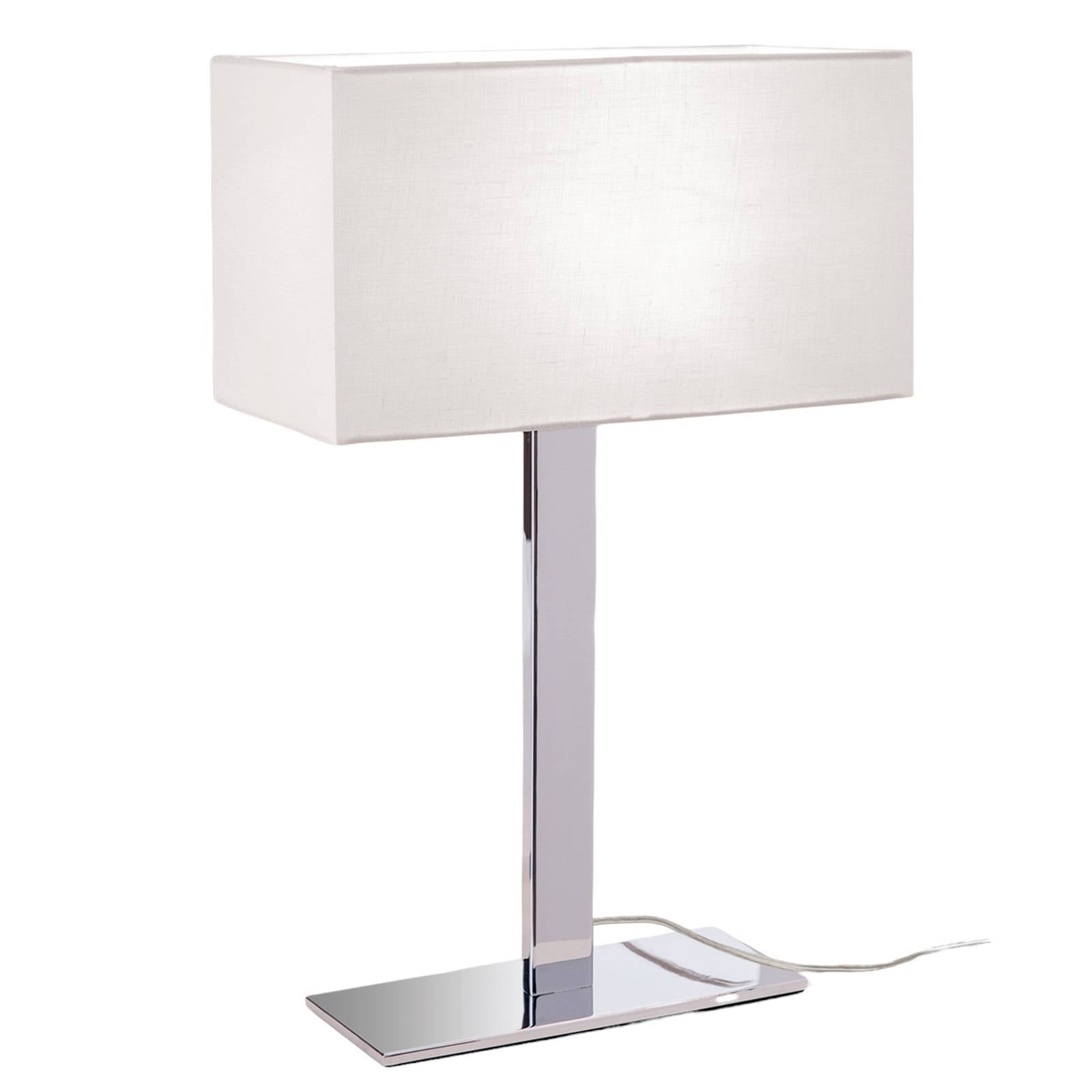 ORION Tischlampe Grigor mit weißem Leinenschirm