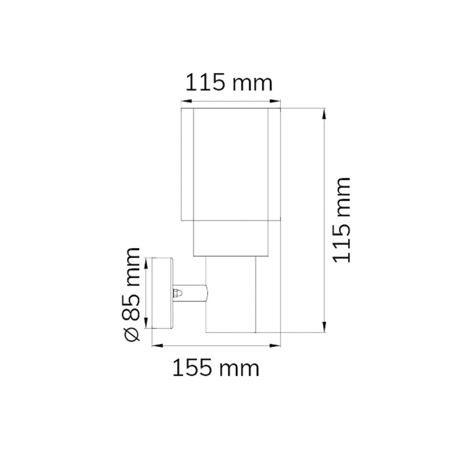 Applique d’extérieur Pita en acier inoxydable