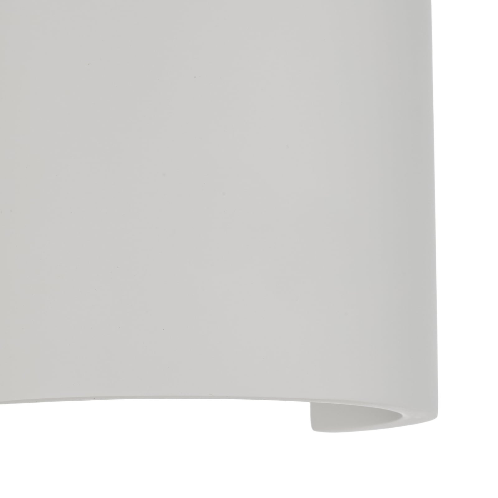 Applique murale Lindby Colja, ronde, hauteur 16 cm, plâtre, blanc