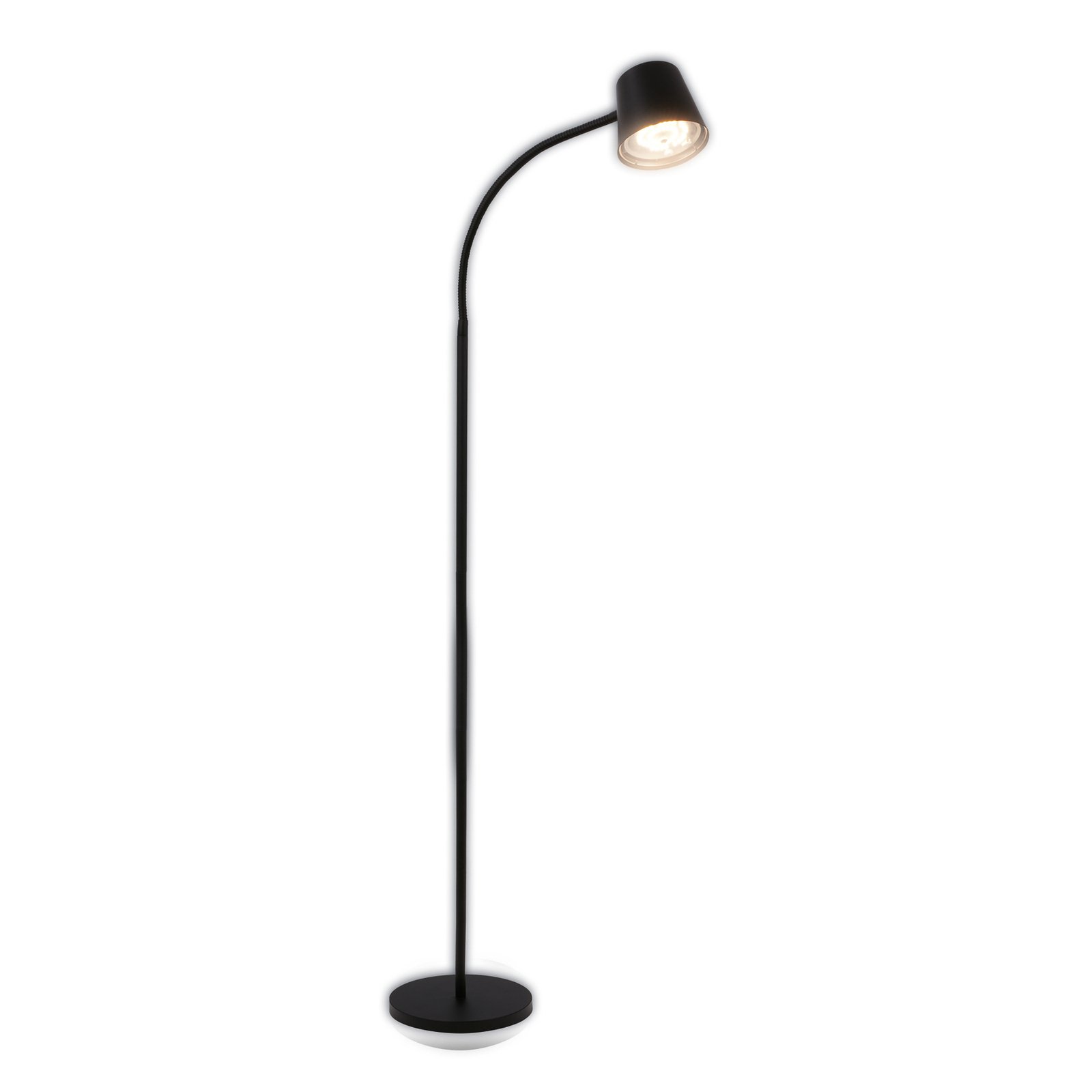 Cielo LED-golvlampa, svart, touchdimmer, USB-kabel