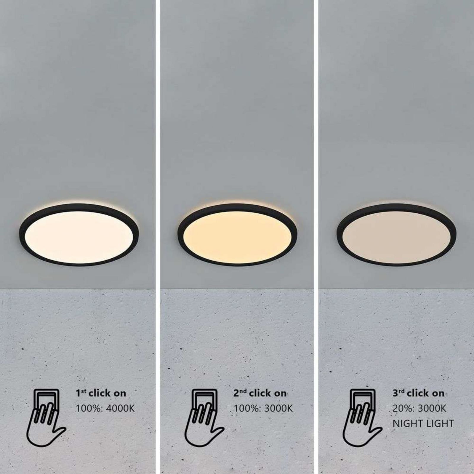 Oja 42 Plafond IP54 Black Nordlux - Vardagsrum - Plast