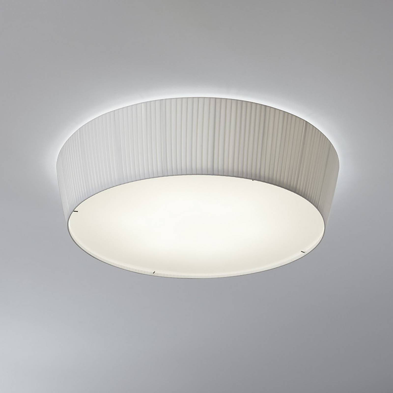 Lampa sufitowa LED Plafon Bover, Ø 60 cm, biały, aluminium/tkanina