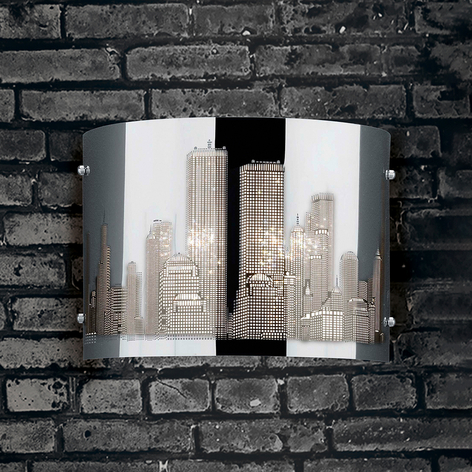 Lasergeschnittene Wandleuchte Skyline