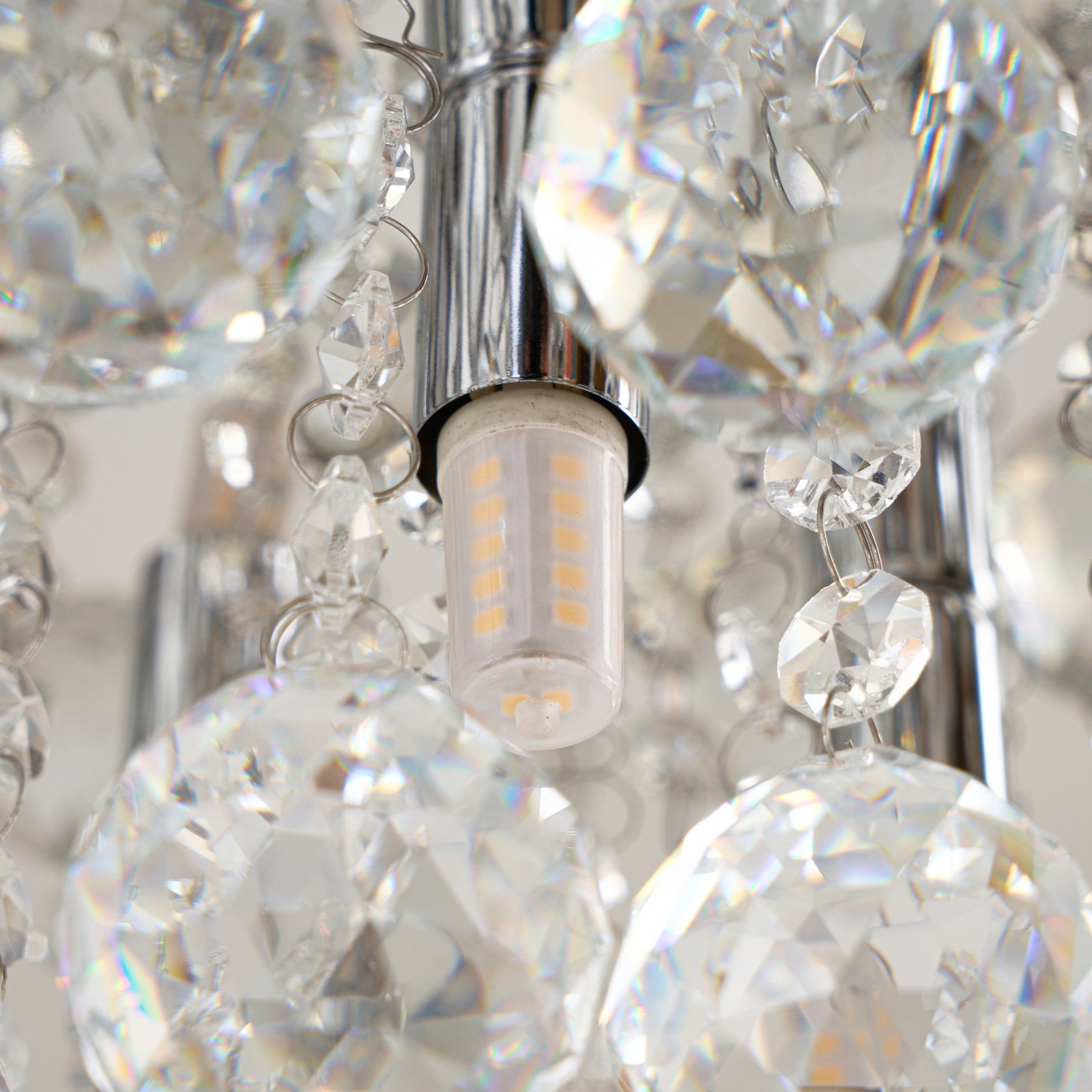 Lindby Deckenleuchte Antonino, Ø 35 cm, 4-flg., Kristall, G9 Lindby Deckenleuchte Antonino, Ø 35 cm, 4-flg., Kristall, G9