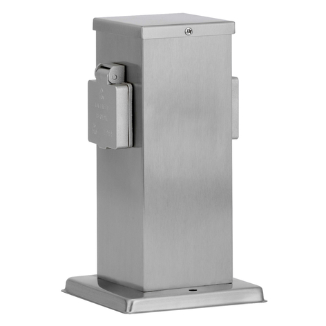 22 cm hohe Energiesäule Outdoor mit 2 Steckdosen