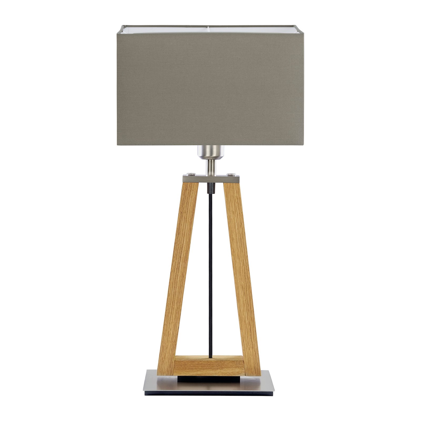 HerzBlut Bi Bob table wooden base fabric lampshade