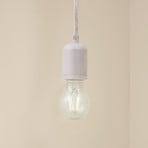 Candeeiro suspenso Lindby Hattie, branco, Ø 4,7 cm, metal, E27