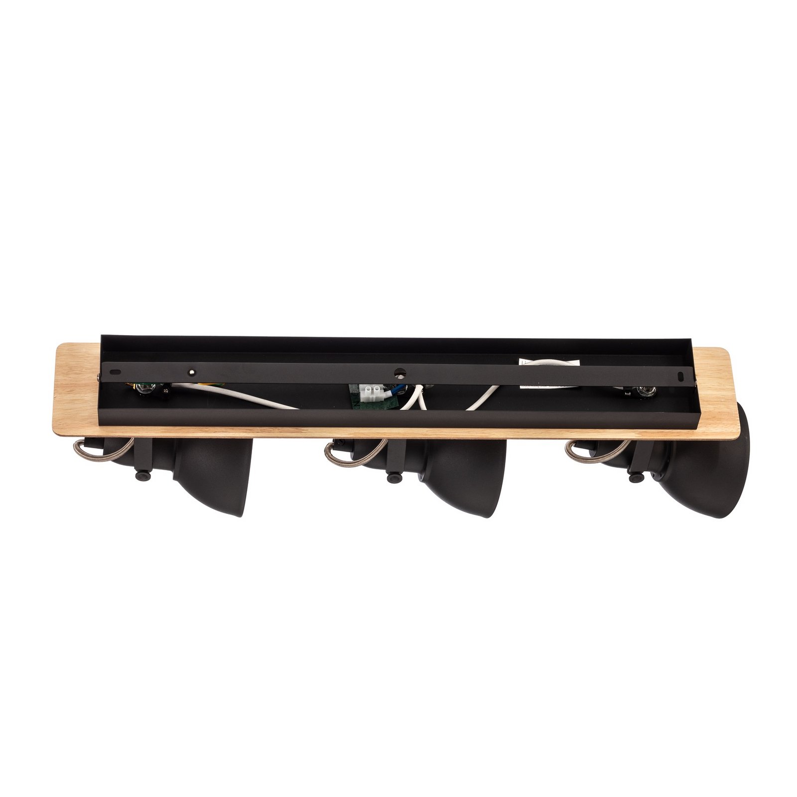 Aylis 3 Ceiling Lamp Black/Wood - Lindby