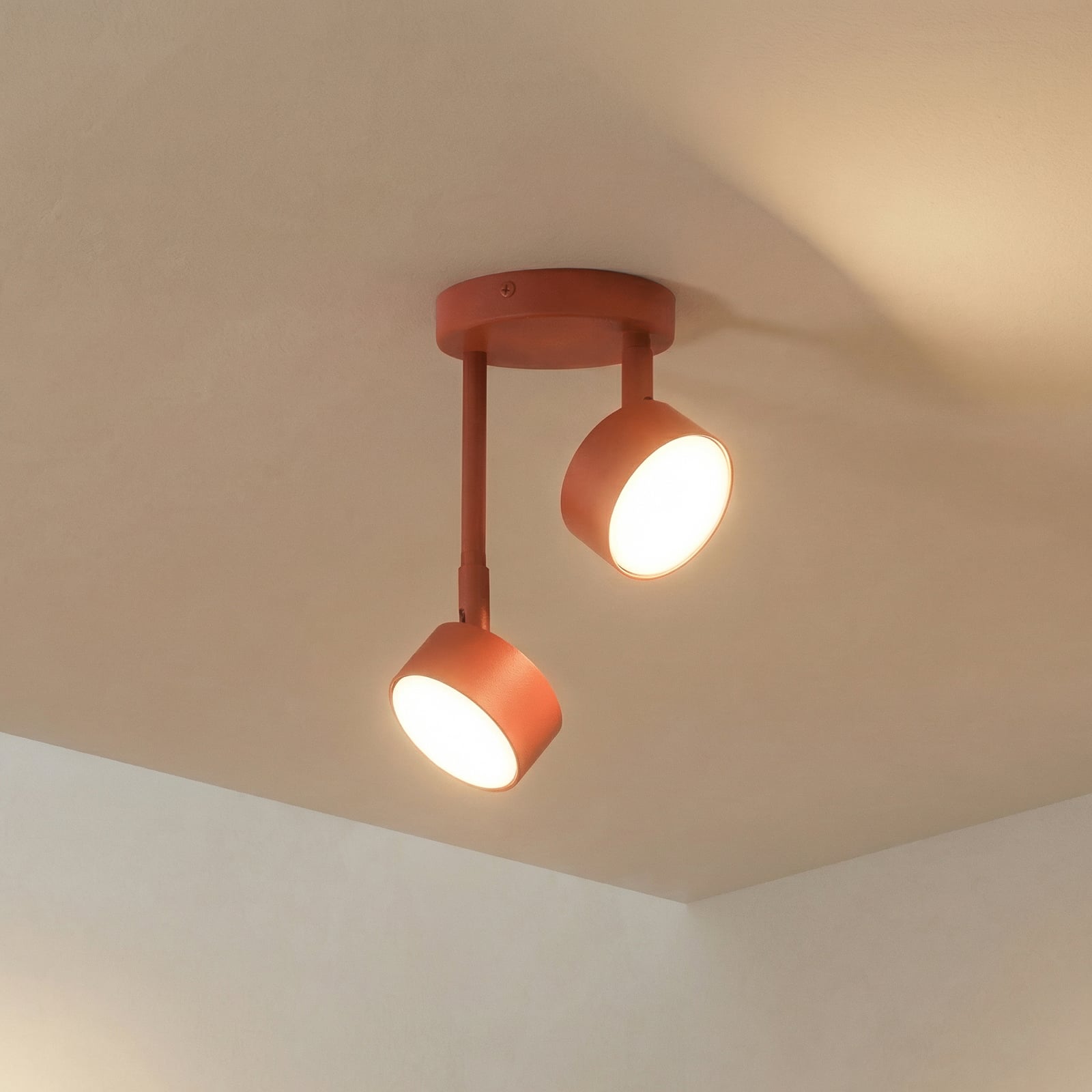 Spot pour plafond Nemo, à 2 lampes, rouge, orientable, métal, GX53 Spot pour plafond Nemo, à 2 lampes, rouge, orientable, métal, GX53