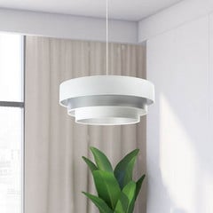 Triniti rippvalgusti, valge/hõbedane, Ø 60 cm, tekstiilist