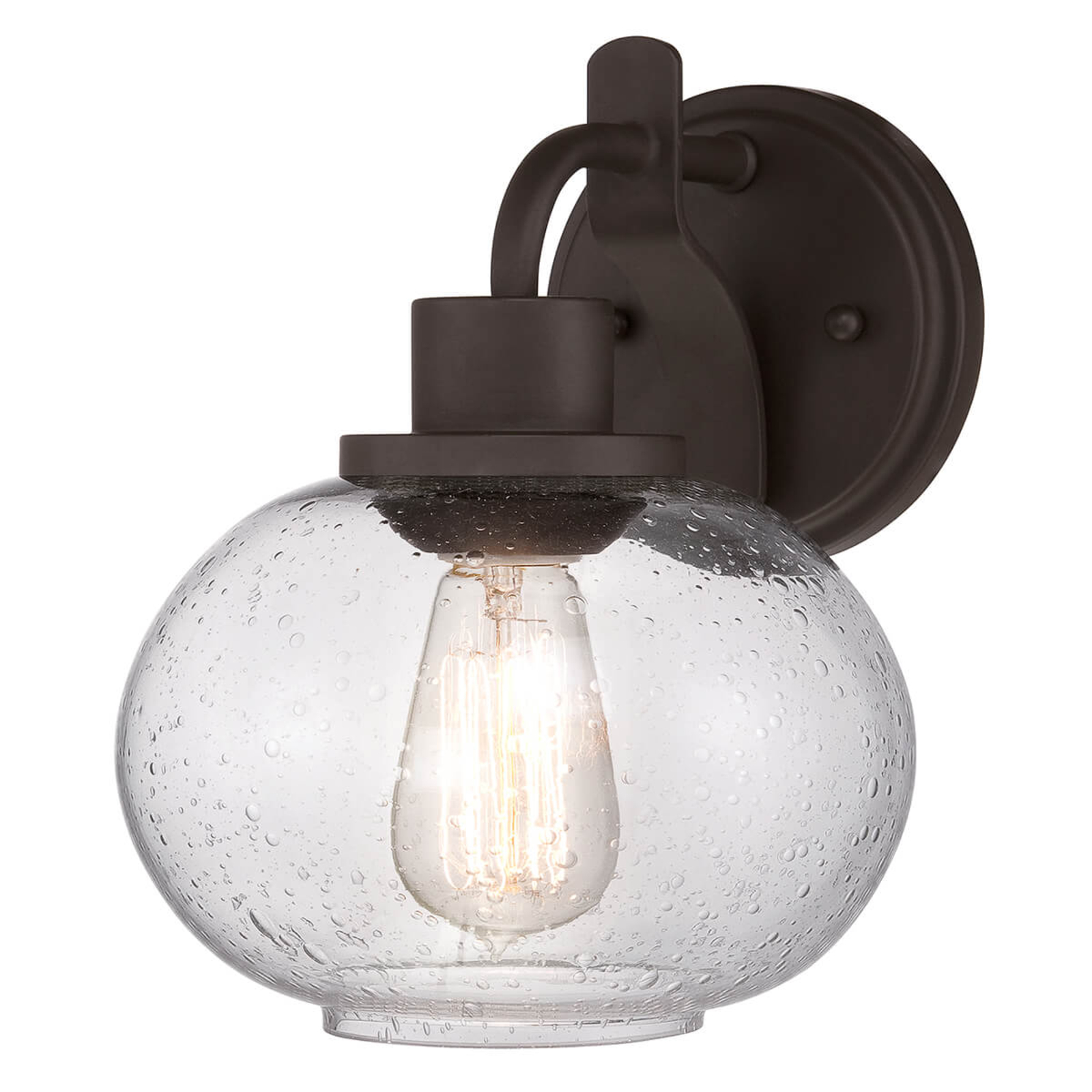 QUOIZEL Trilogy - wall lamp with nostalgic chic, for Living / Dining Room, metal, glass, E27, 100 W, energy efficiency: A++, H: 24.1 cm