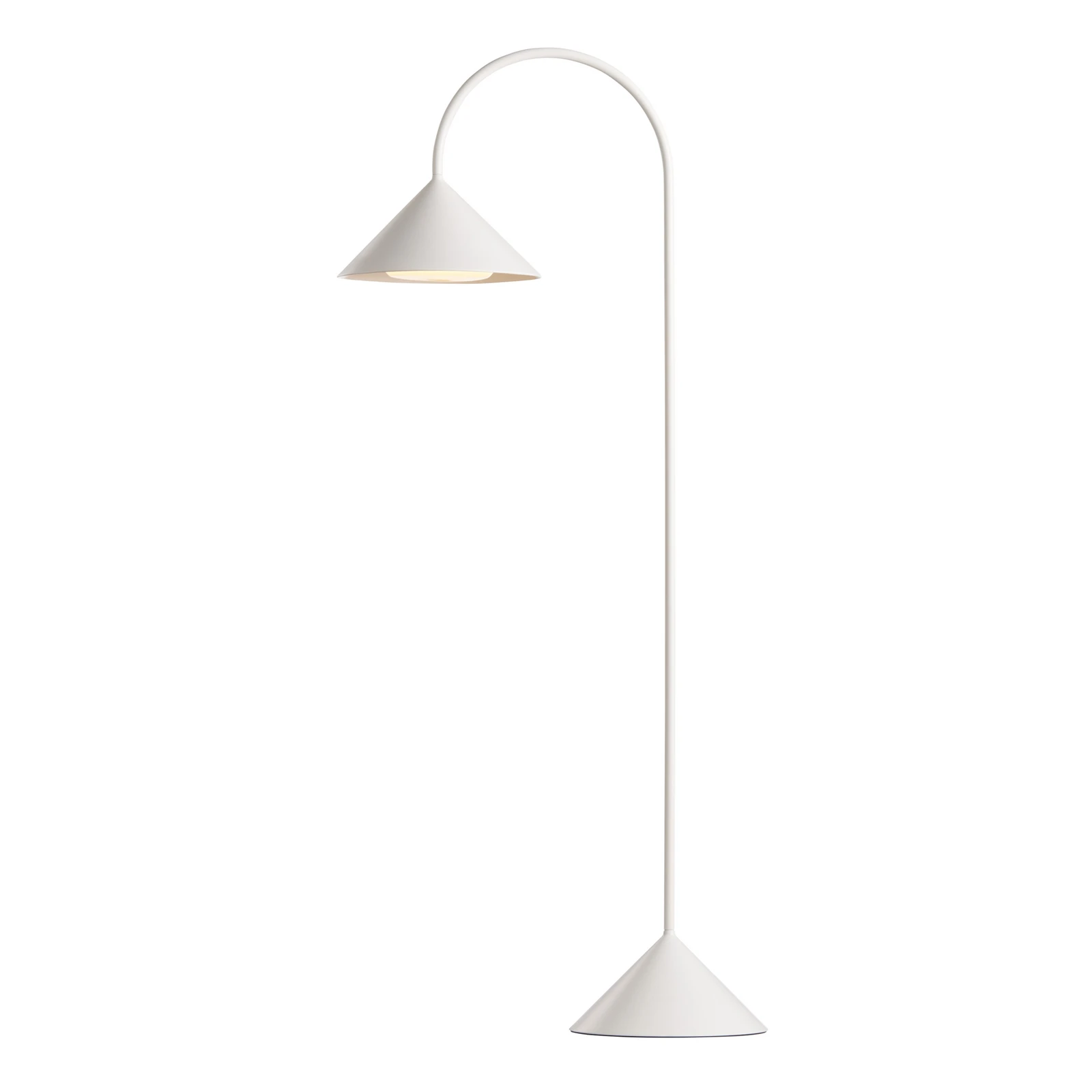 FRANDSEN LED akumulatora stāvlampa Grasp, balta, augstums 72 cm, metāls