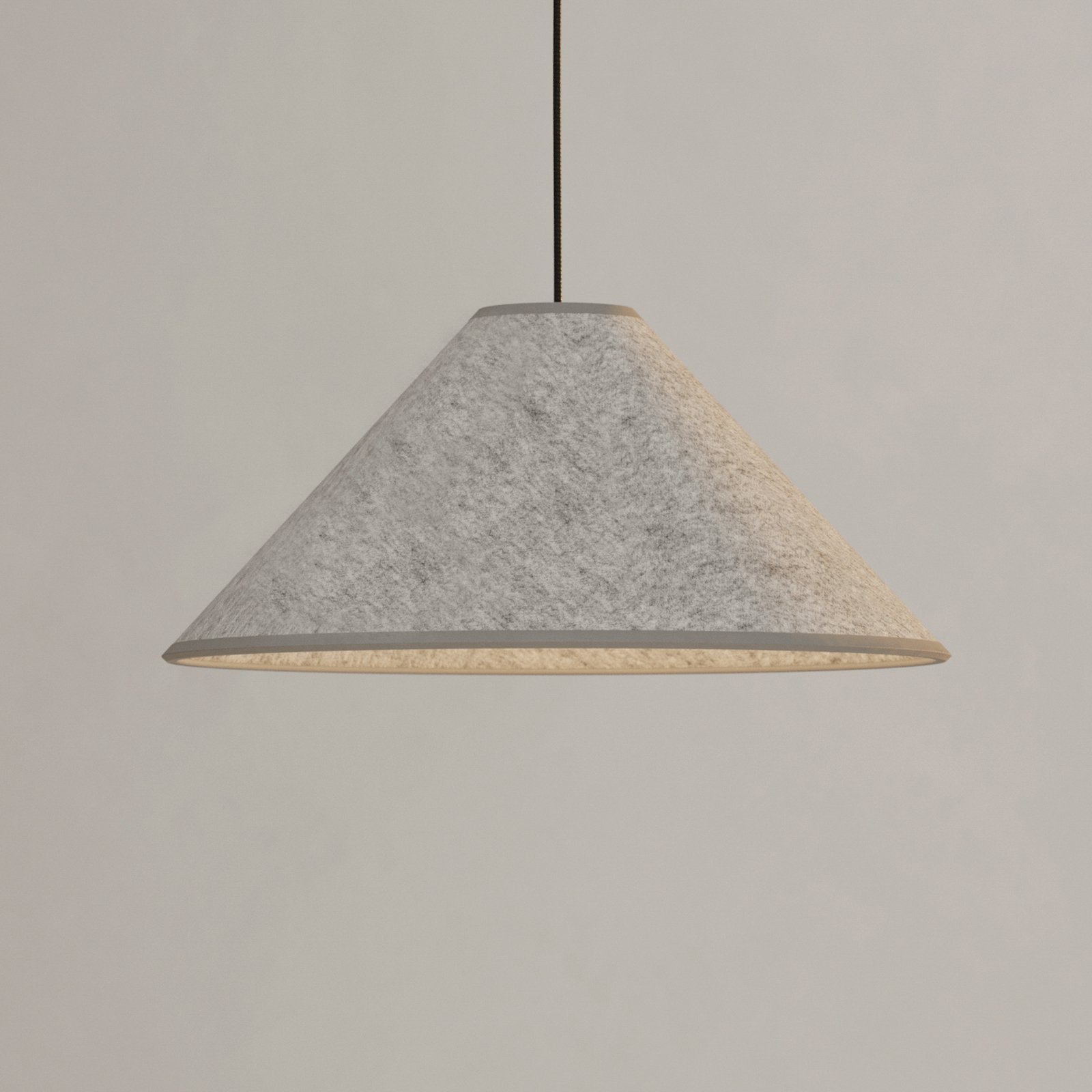 Alsager pendant light, felt lampshade, cone