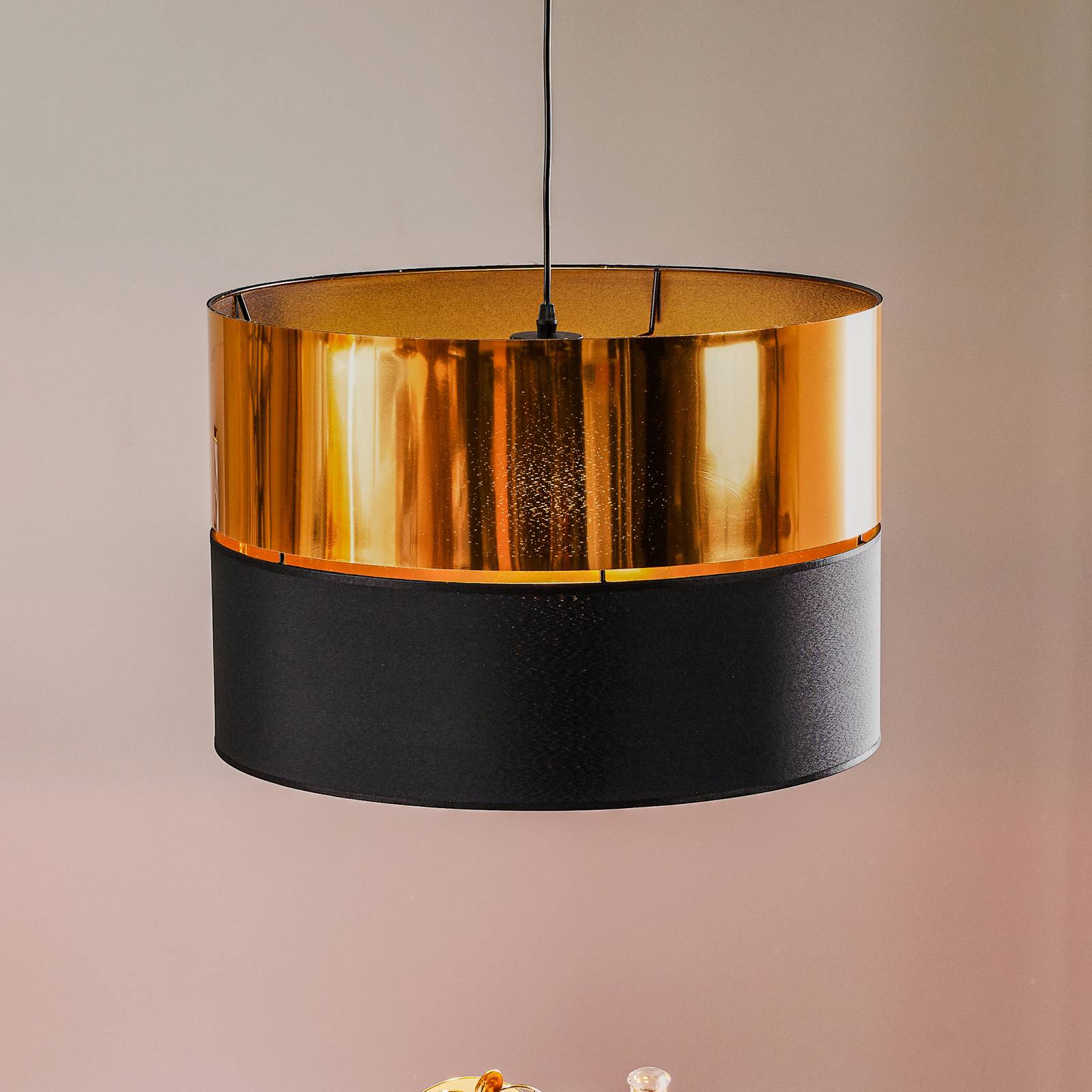 Lampa wisząca Hilton czarna/złota, 1-punktowa