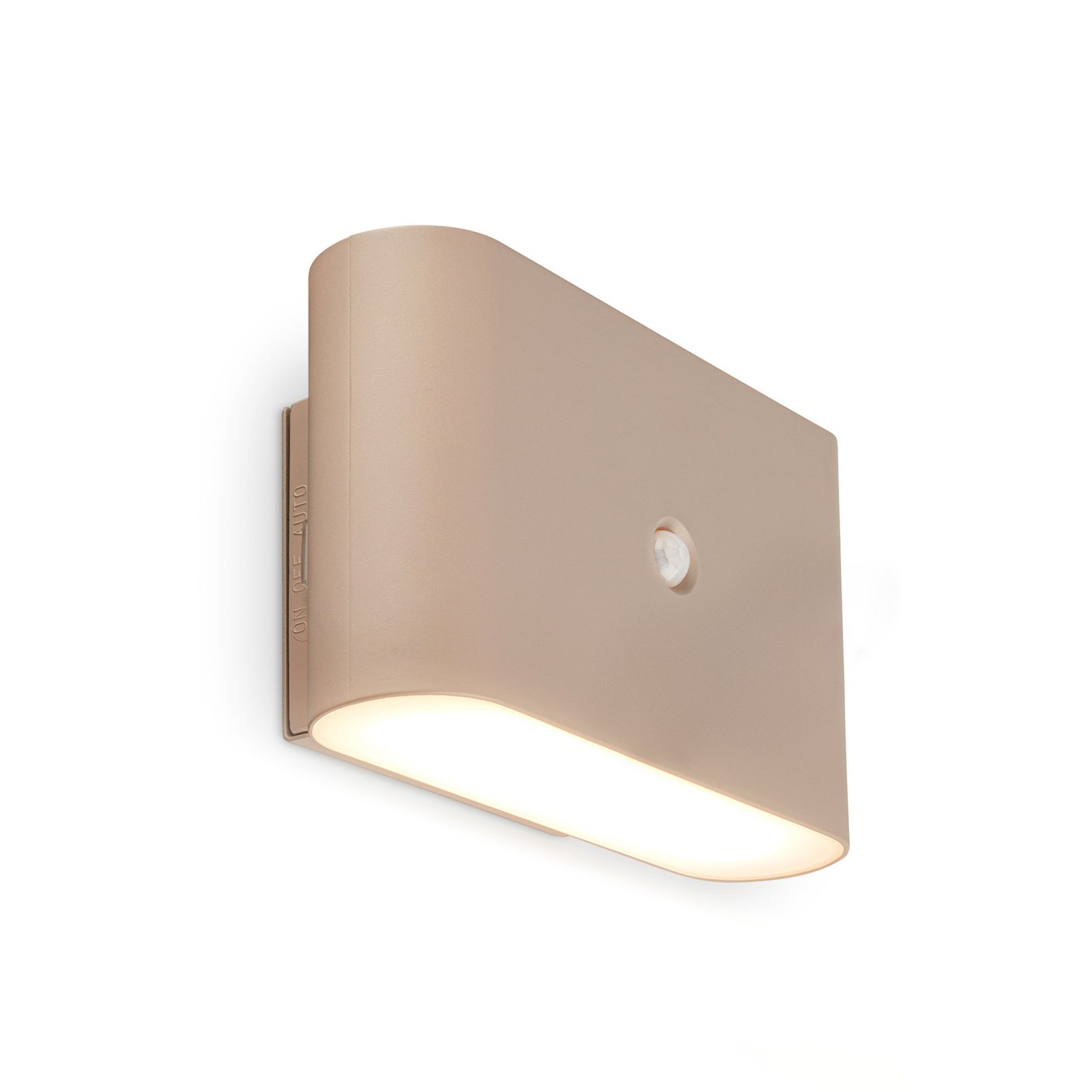 LED-akutoitega seinavalgusti Chat, beež, 16 cm, plast, andur