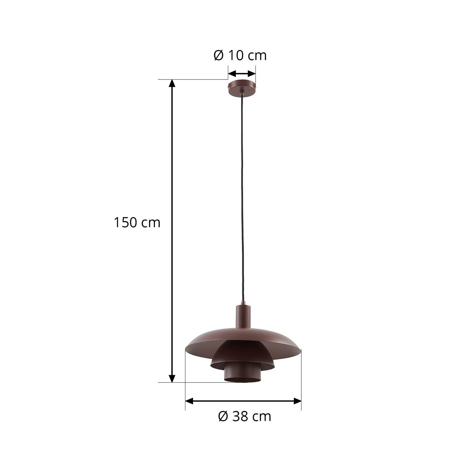 Lampa wisząca Lindby Elorri, brązowa, metal, Ø 38 cm