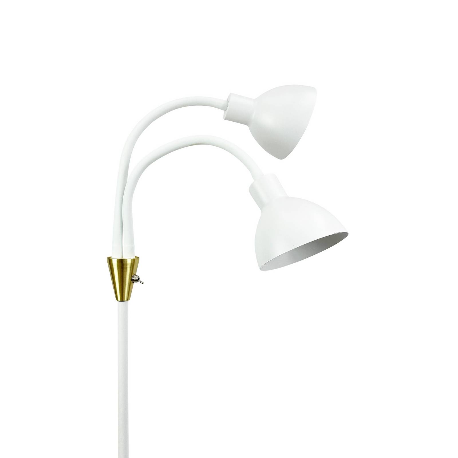 Dyberg Larsen Lampa podłogowa Lilje, biała, wysokość 135 cm, 2-punktowa.