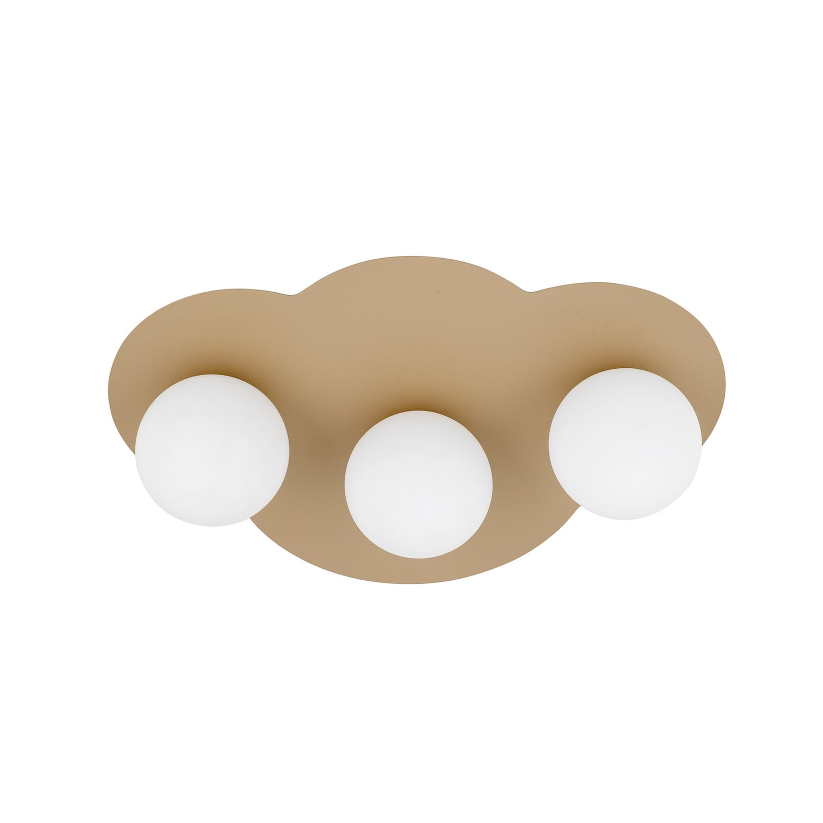 Cloud ceiling light, beige, 3-bulb, glass, length 51 cm, G9
