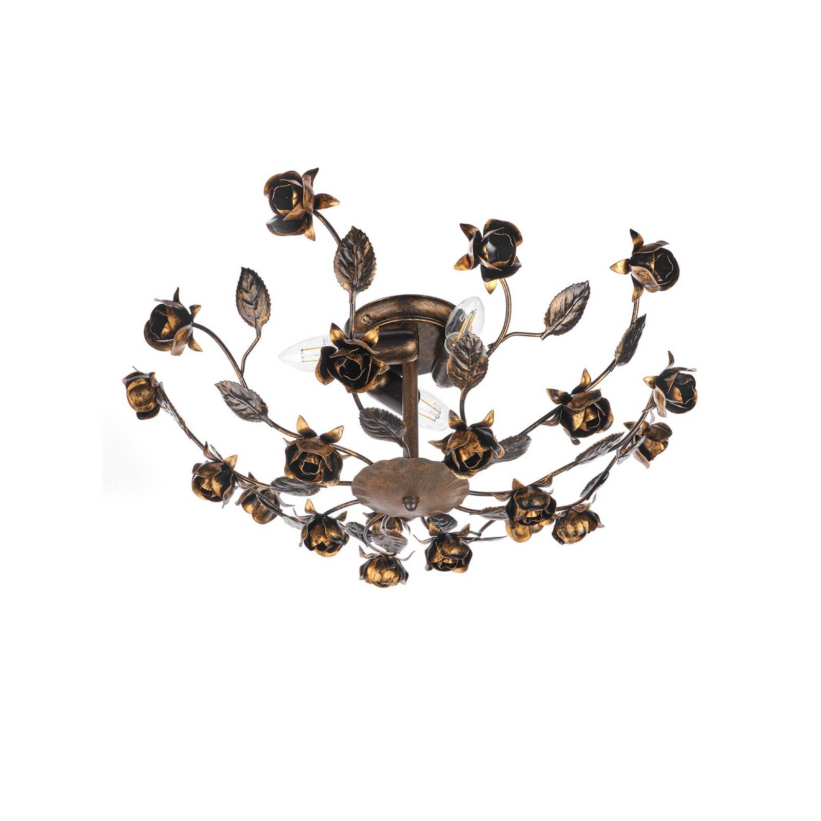 Onli Lighting - Onli carolina Flower Design Halbbündige Deckenleuchte mit mehreren Armen Bronze