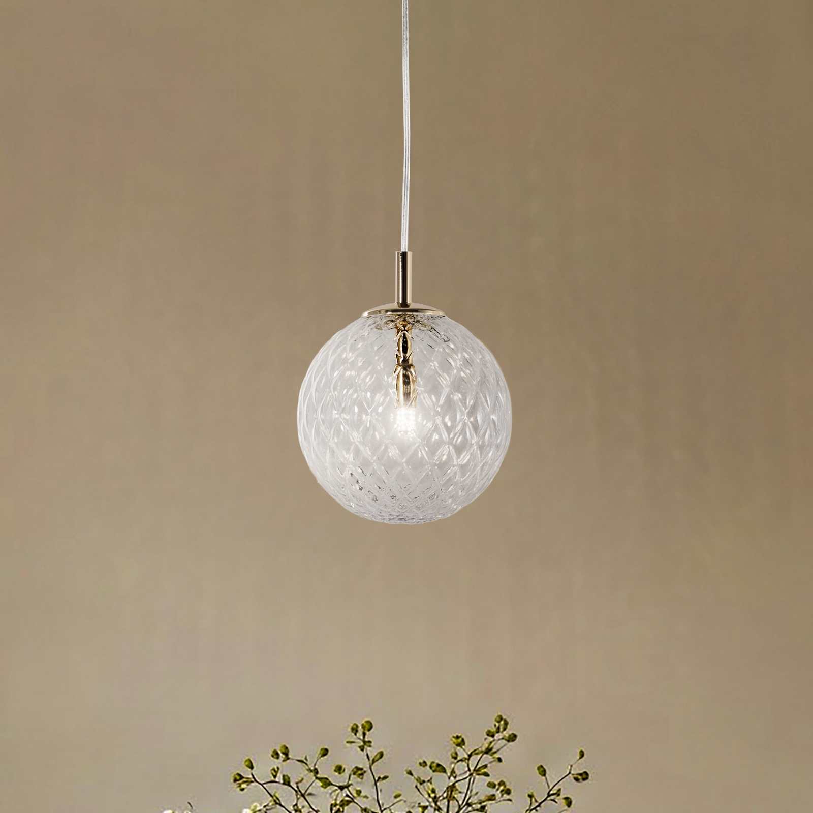 Cadix pendant light made of glass, 1-bulb, Ø 21 cm