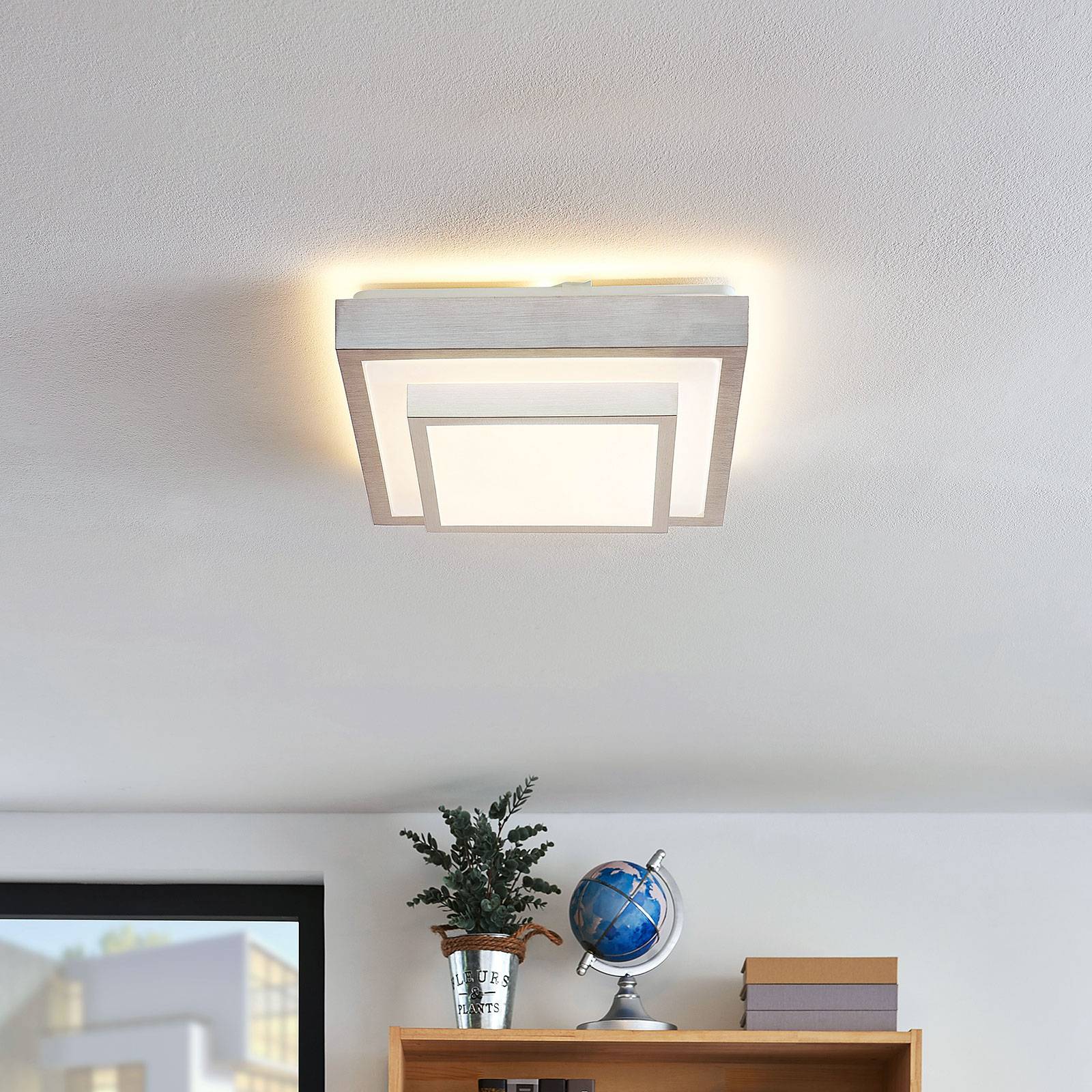 Lindby Mirco LED-taklampa, kantig, 32 cm