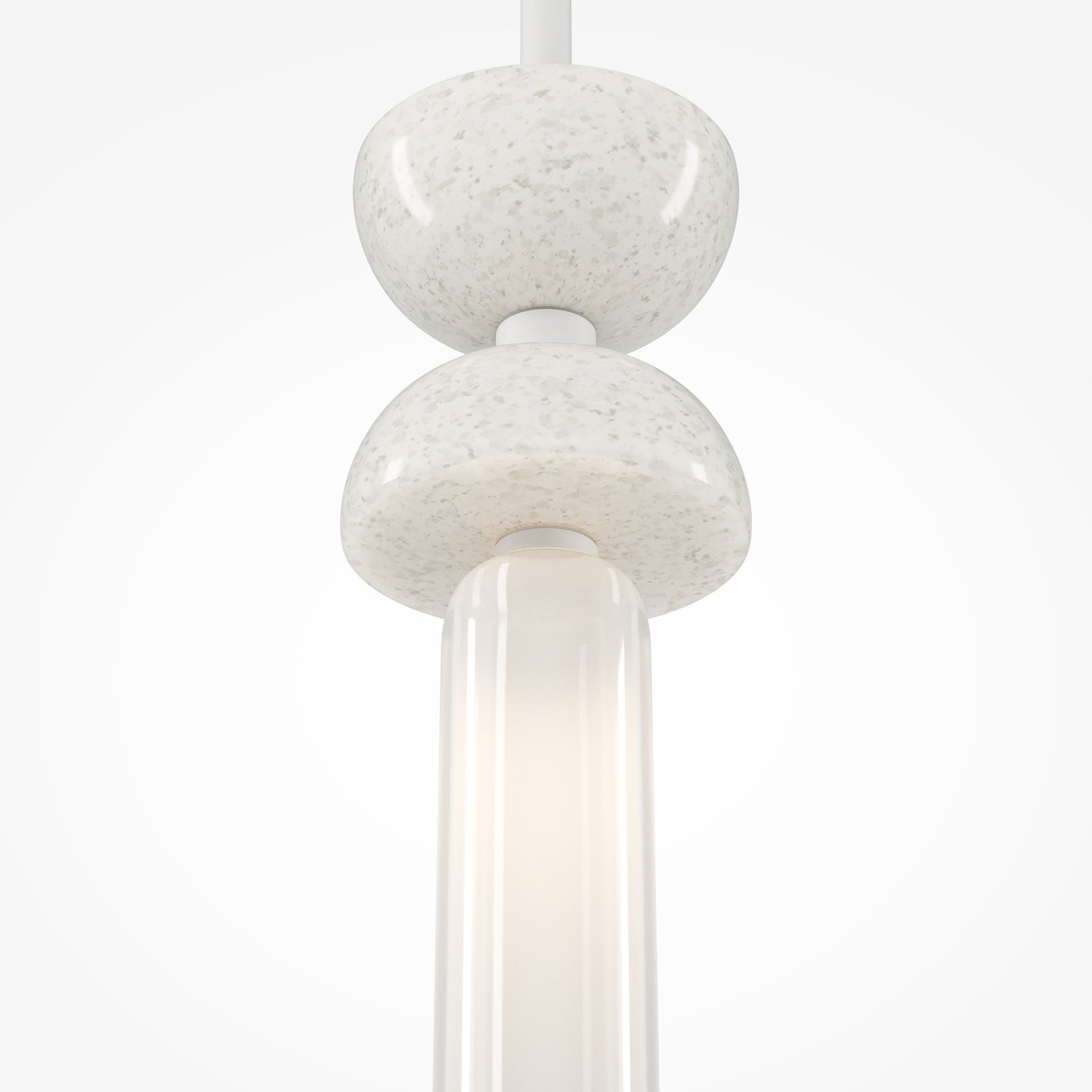 Maytoni pendant light Kyoto, white, Ø 10 cm, marble, glass