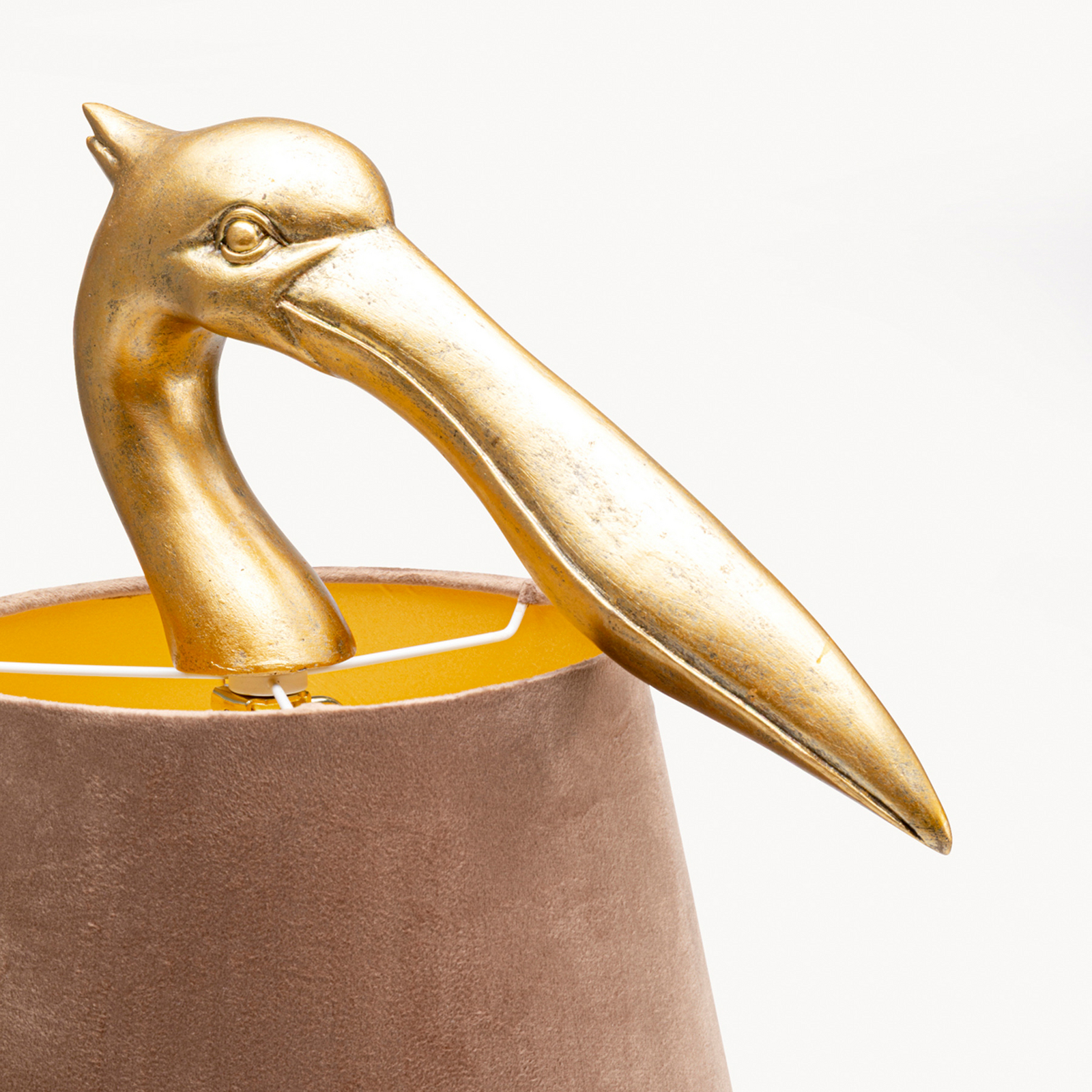 KARE Tischleuchte Pelican, gold, Leinen, Höhe 62 cm, E27 KARE Tischleuchte Pelican, gold, Leinen, Höhe 62 cm, E27
